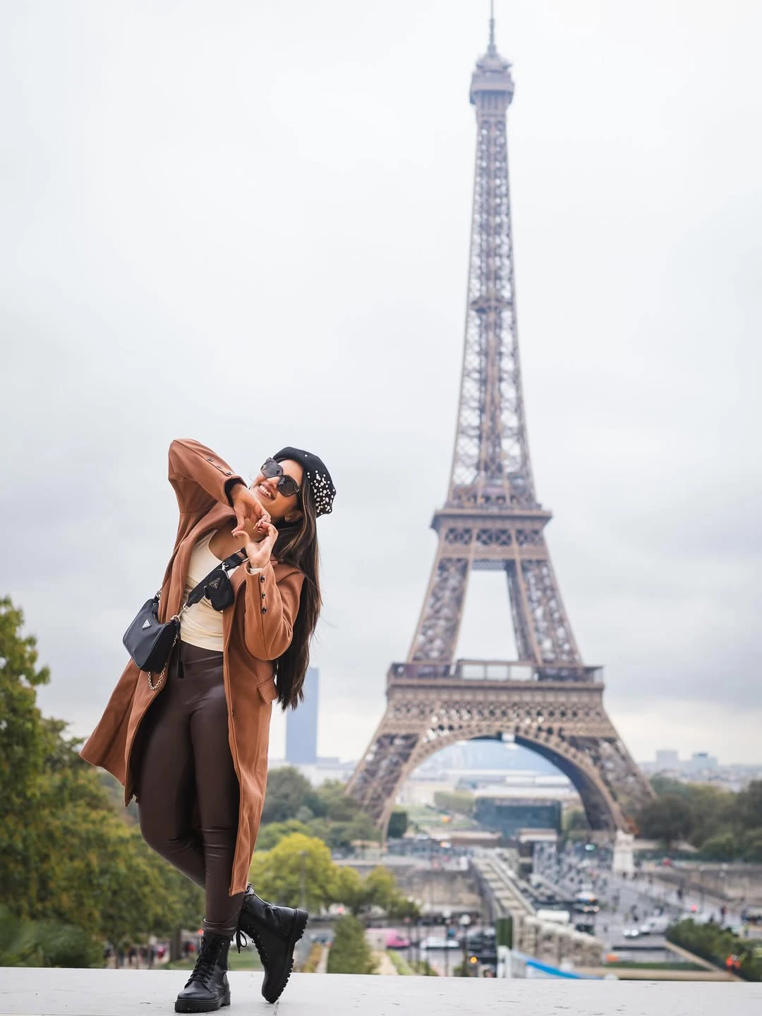 Sravanthi Chokarapu Stylish Poses at Eiffel Tower