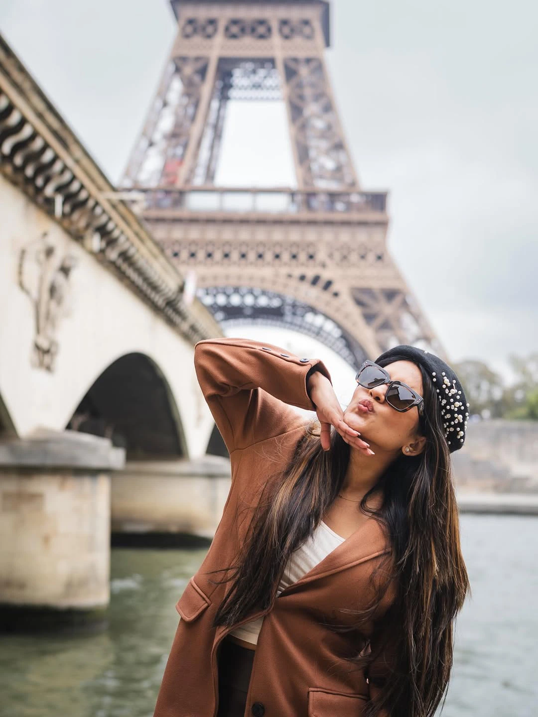Sravanthi Chokarapu Stylish Poses at Eiffel Tower