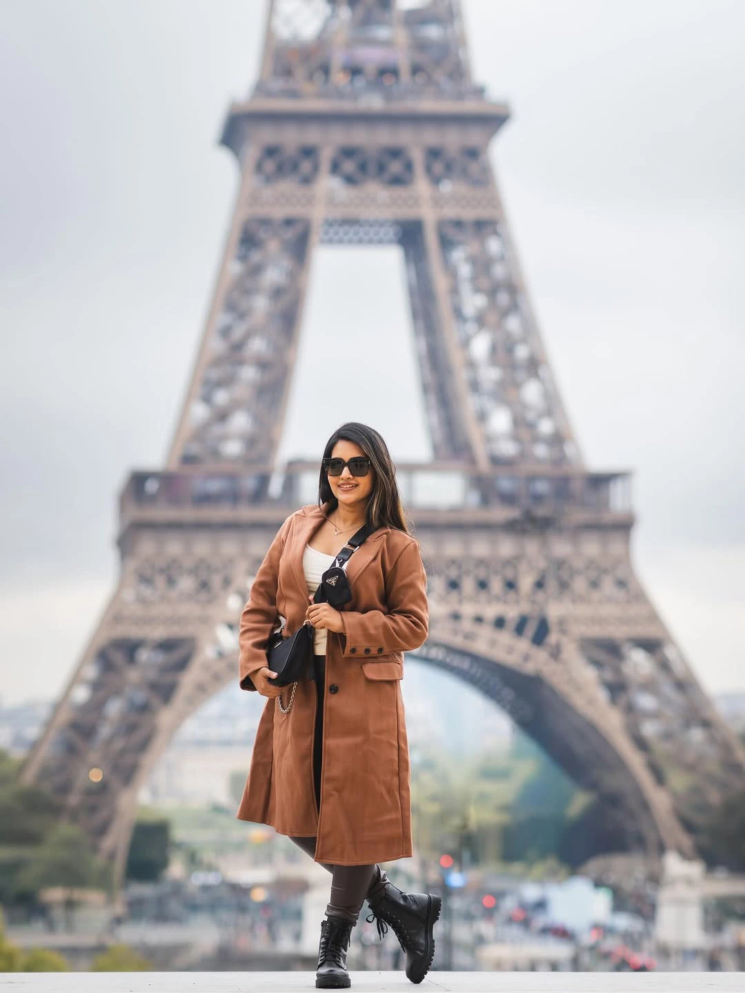 Sravanthi Chokarapu Stylish Poses at Eiffel Tower
