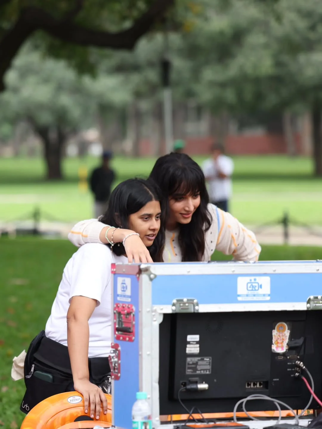 Srinidhi Shetty Cute Working Stills from Telusu Kada Movie