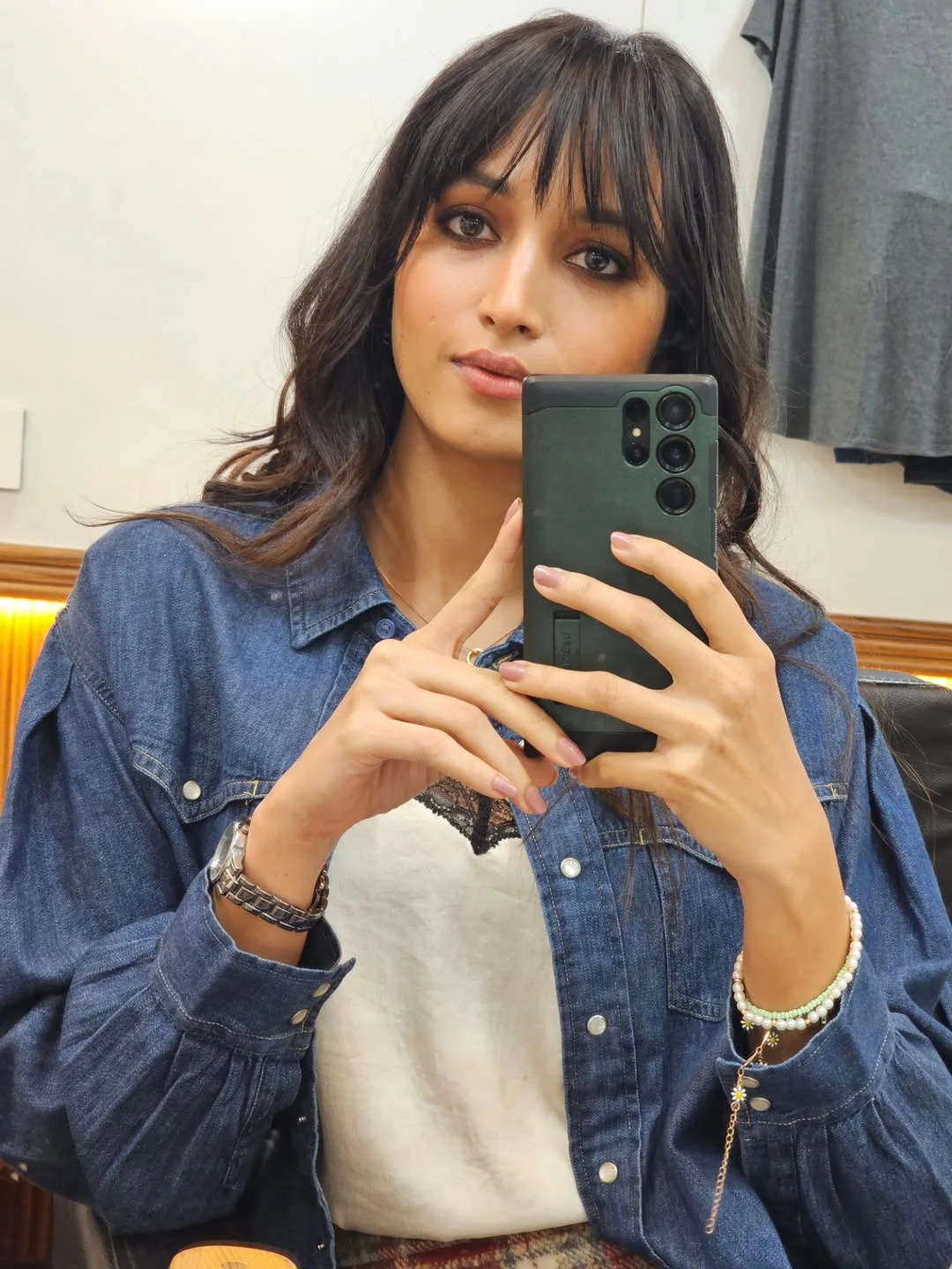 Srinidhi Shetty Cute Working Stills from Telusu Kada Movie