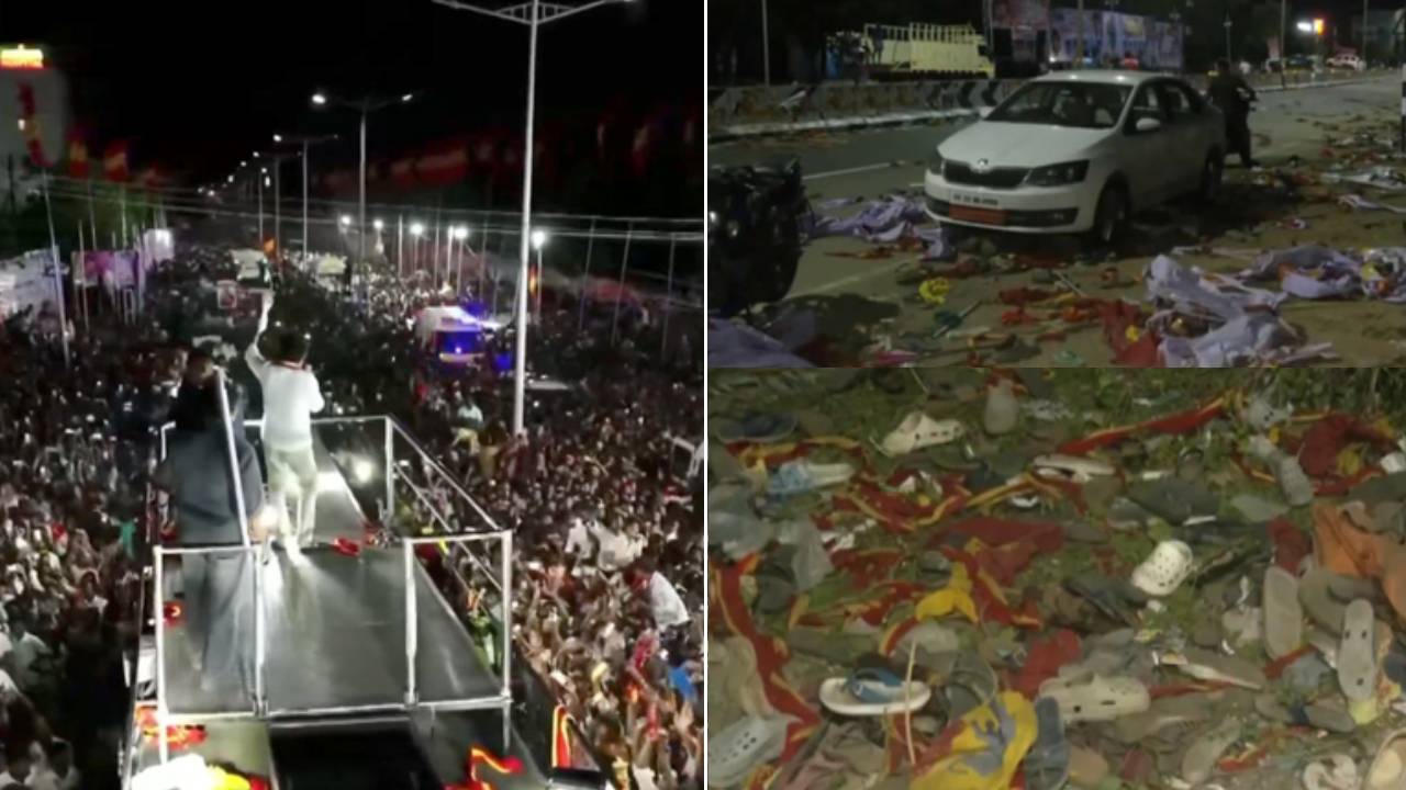 Tamil Nadu Stampede : కరూర్లో తొక్కిసలాట ఘటనకు డీఎంకే ప్రభుత్వమే కారణమా..? విజయ్పై పన్నిన కుట్రనా.. చెన్నైలోని విజయ్ ఇంటి వద్ద భారీ భద్రత.. Tamil Nadu Stampede : కరూర్లో తొక్కిసలాట ఘటనకు డీఎంకే ప్రభుత్వమే కారణమా..? విజయ్పై పన్నిన కుట్రనా.. చెన్నైలోని విజయ్ ఇంటి వద్ద భారీ భద్రత..