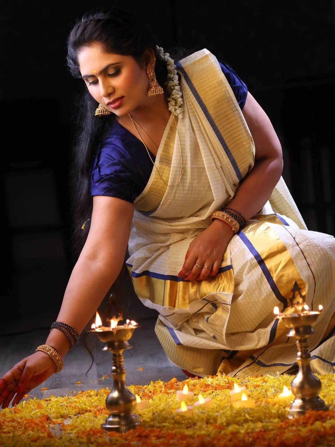 Dil Raju Wife Tejaswini Vygha Onam Special Photos
