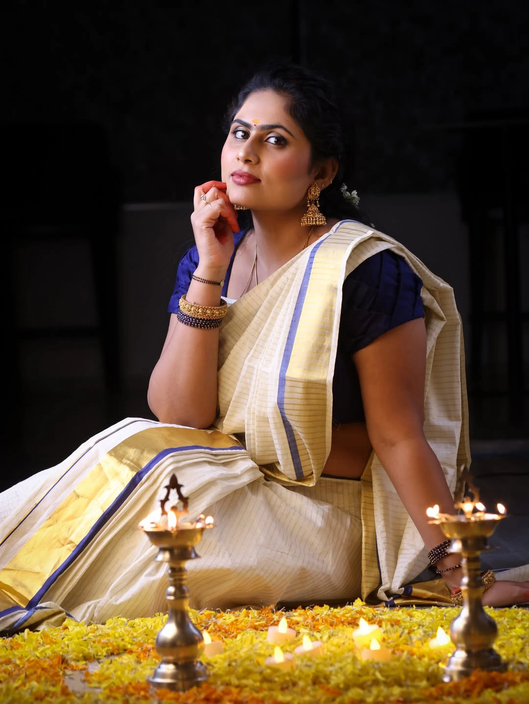 Dil Raju Wife Tejaswini Vygha Onam Special Photos