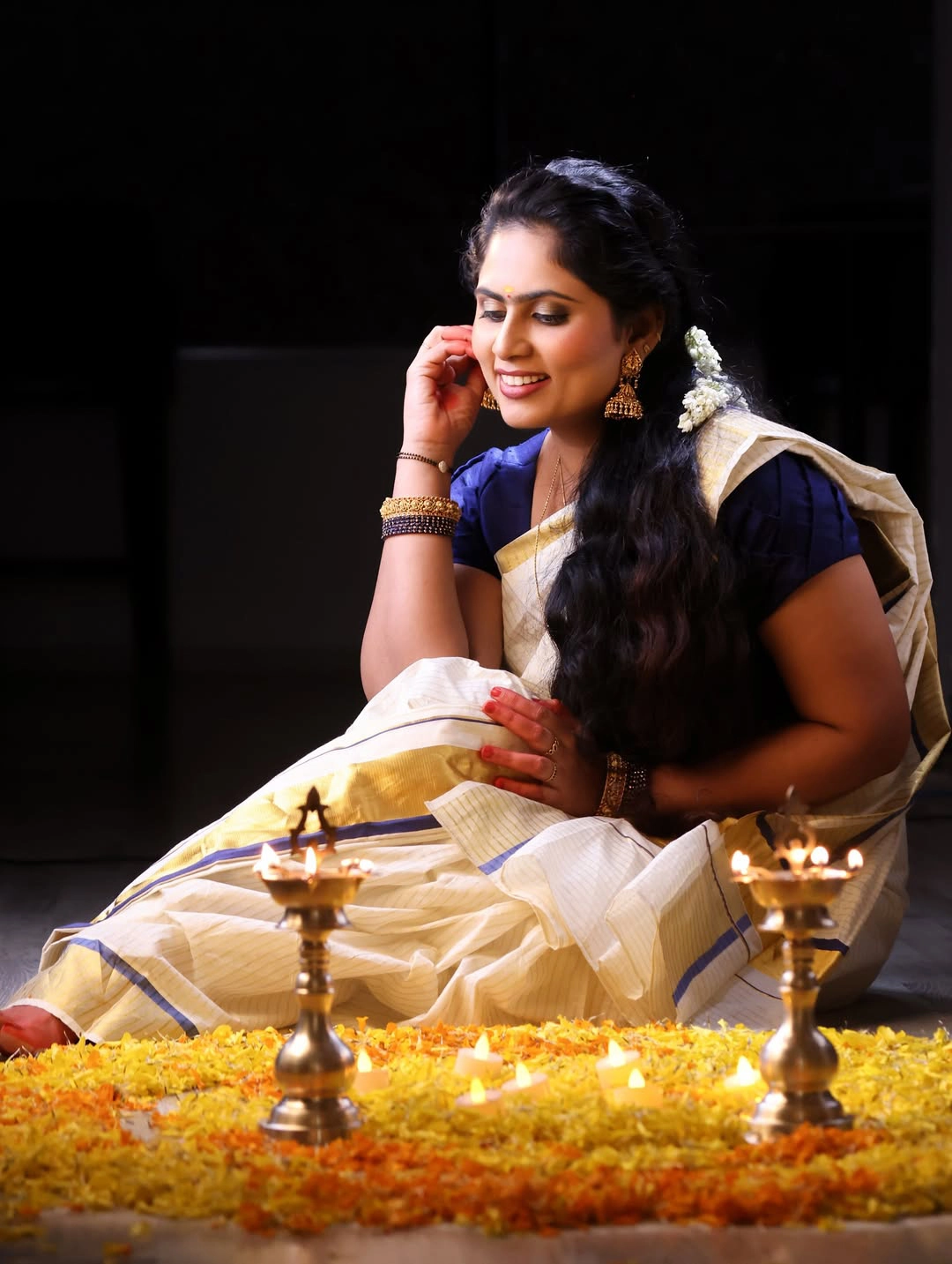 Dil Raju Wife Tejaswini Vygha Onam Special Photos