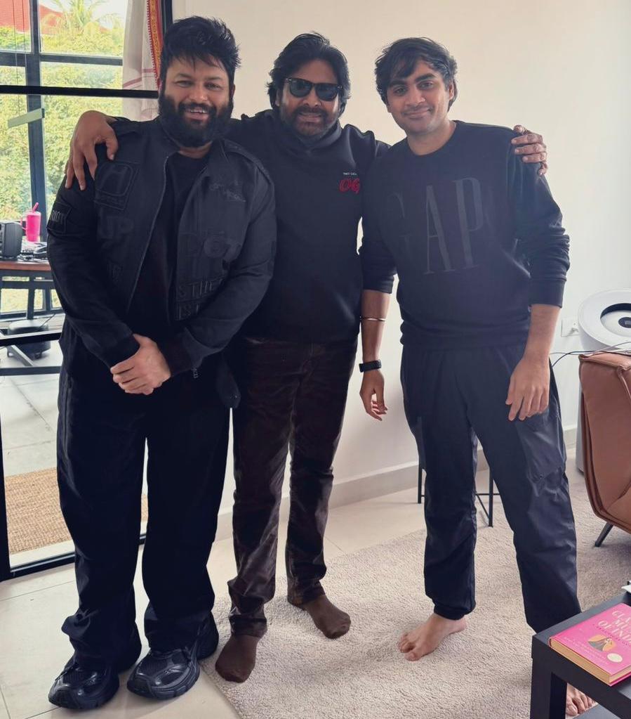 The OG Boys Pawan Kalyan Thaman Sujeeth Photo goes Viral 