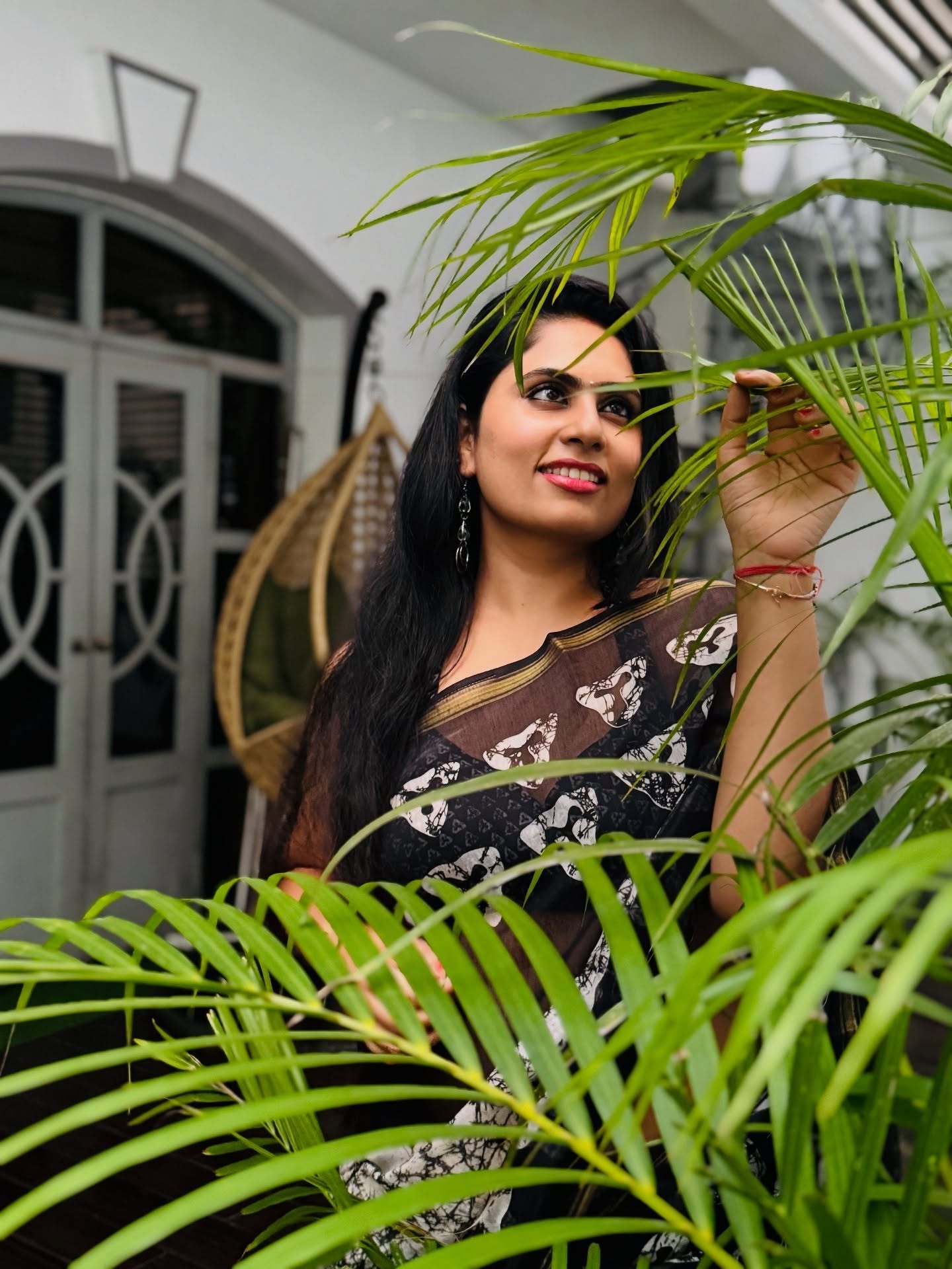 Dil Raju Wife Tejaswini Vygha Black Saree Photos