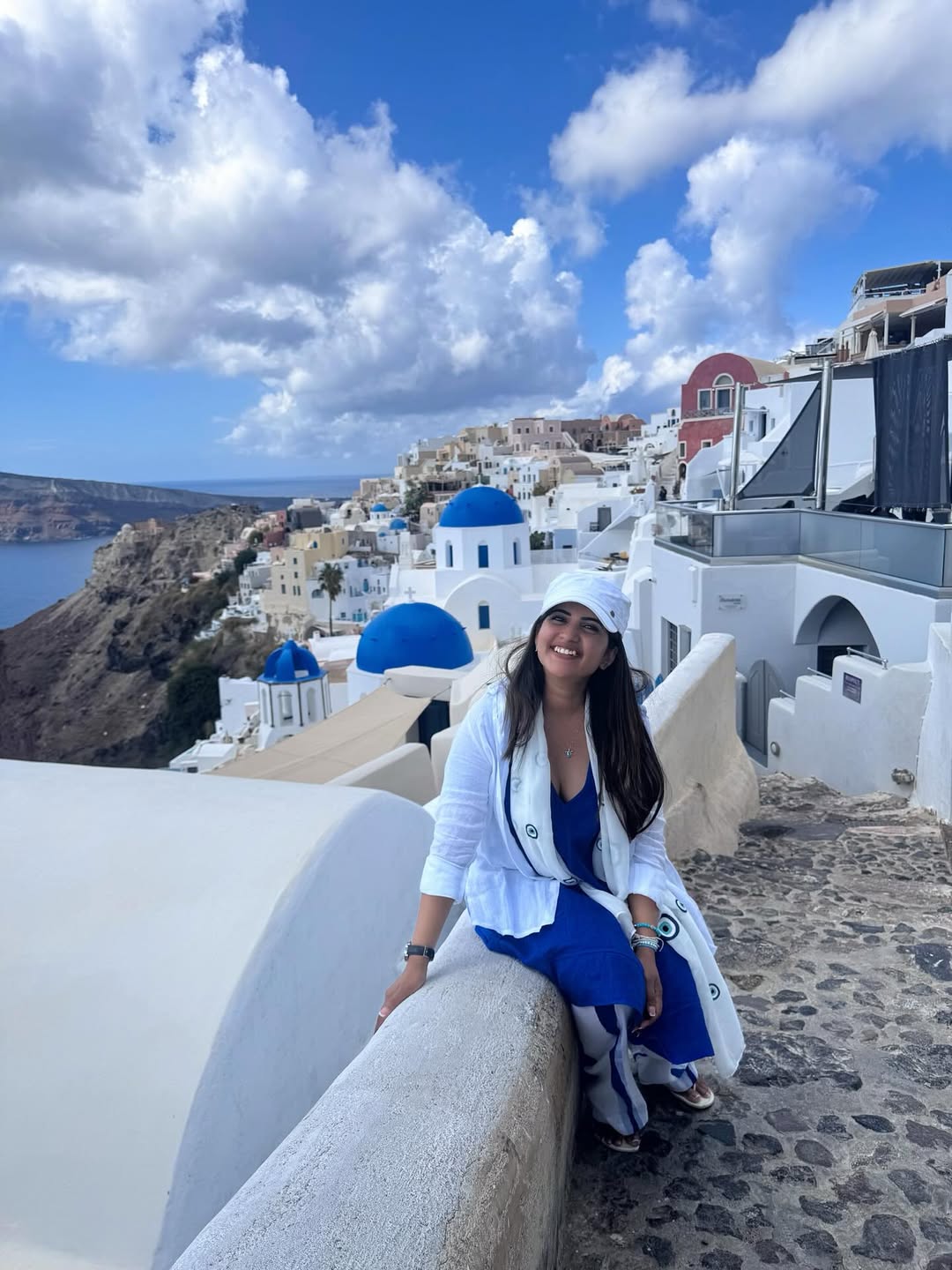 sravanthi chokarapu enjoying vacation in Greece