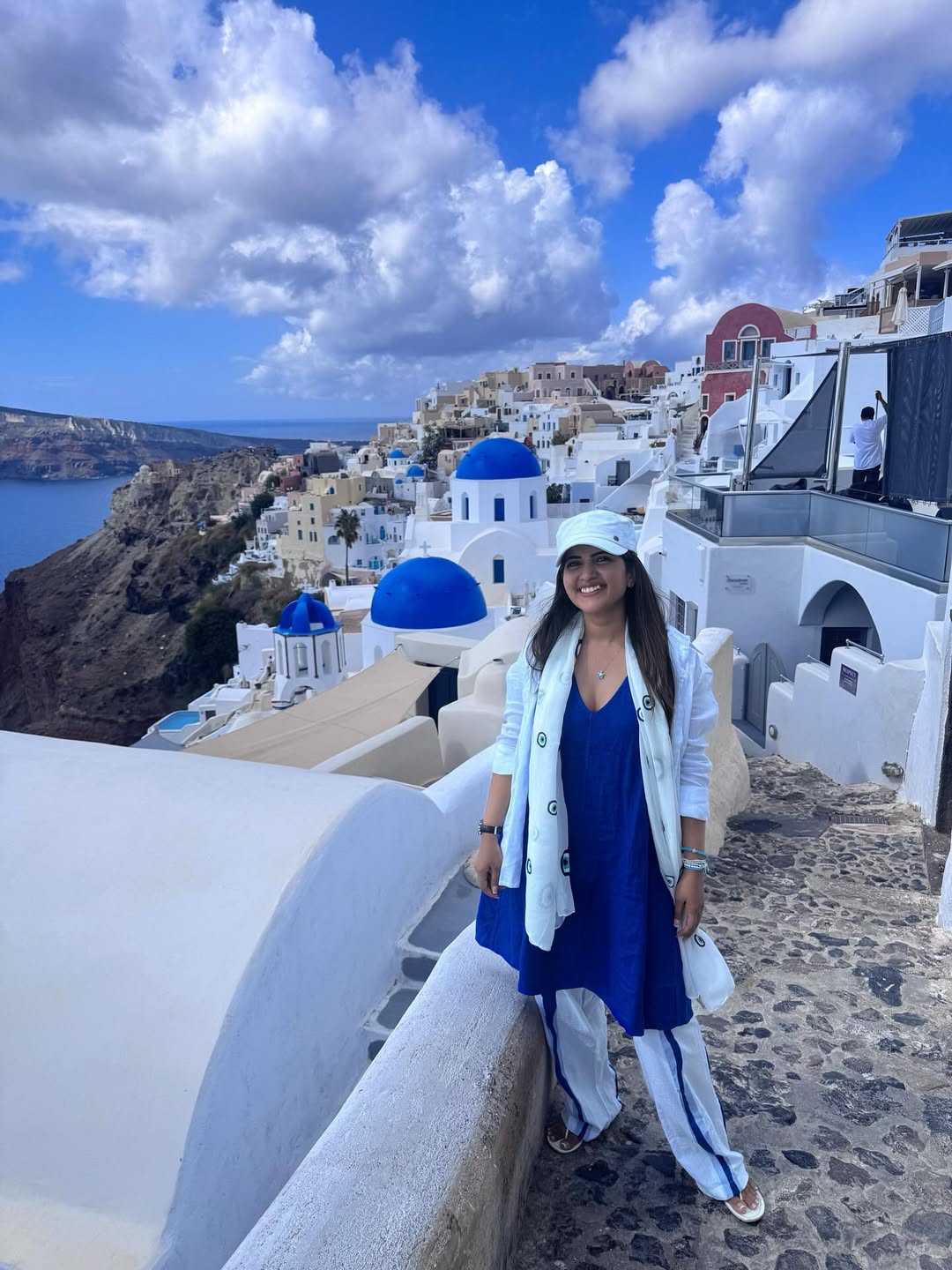 sravanthi chokarapu enjoying vacation in Greece