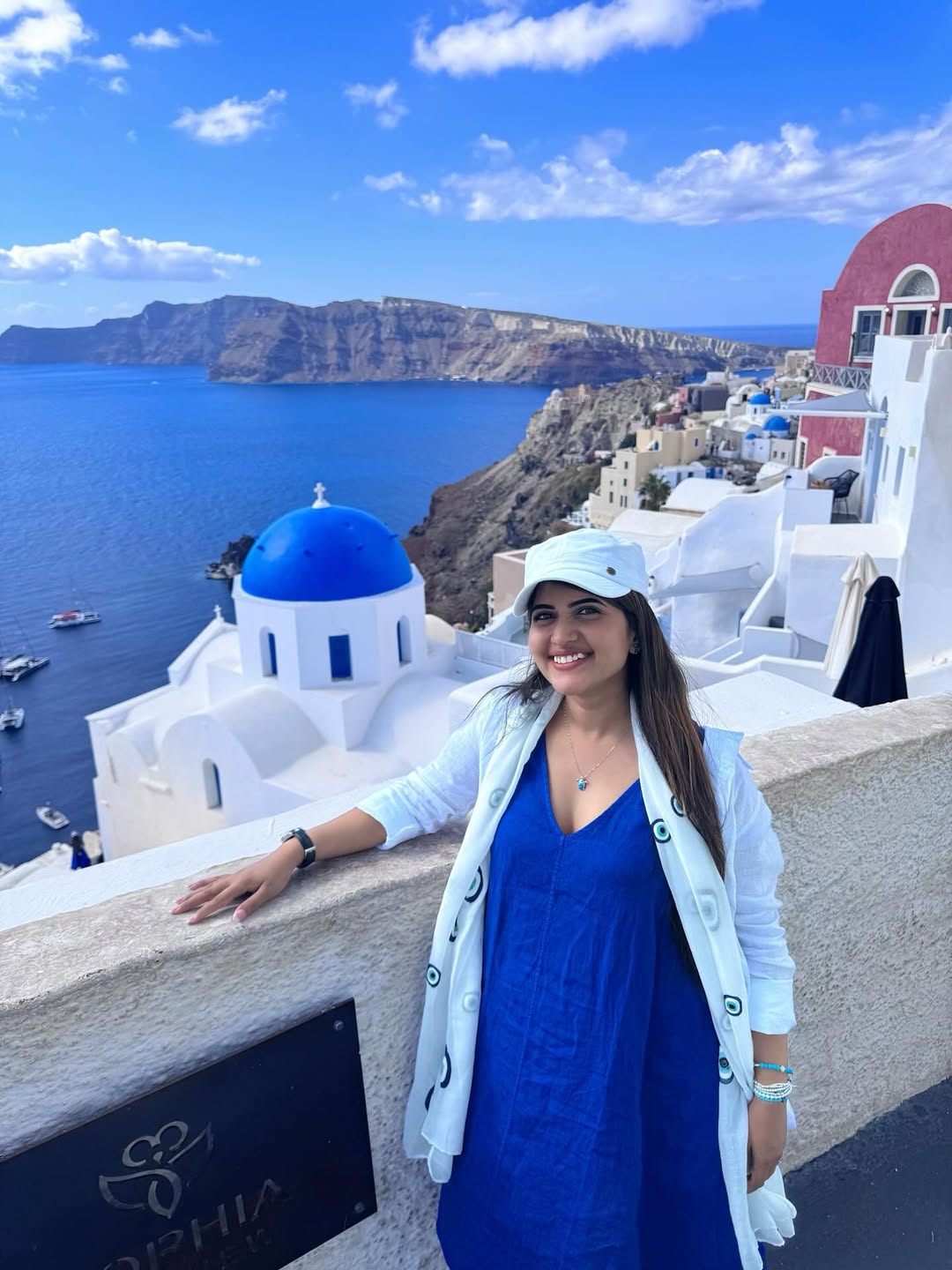sravanthi chokarapu enjoying vacation in Greece