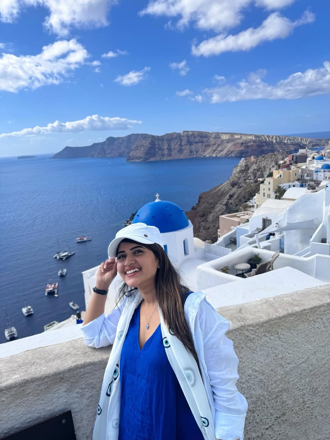 sravanthi chokarapu enjoying vacation in Greece
