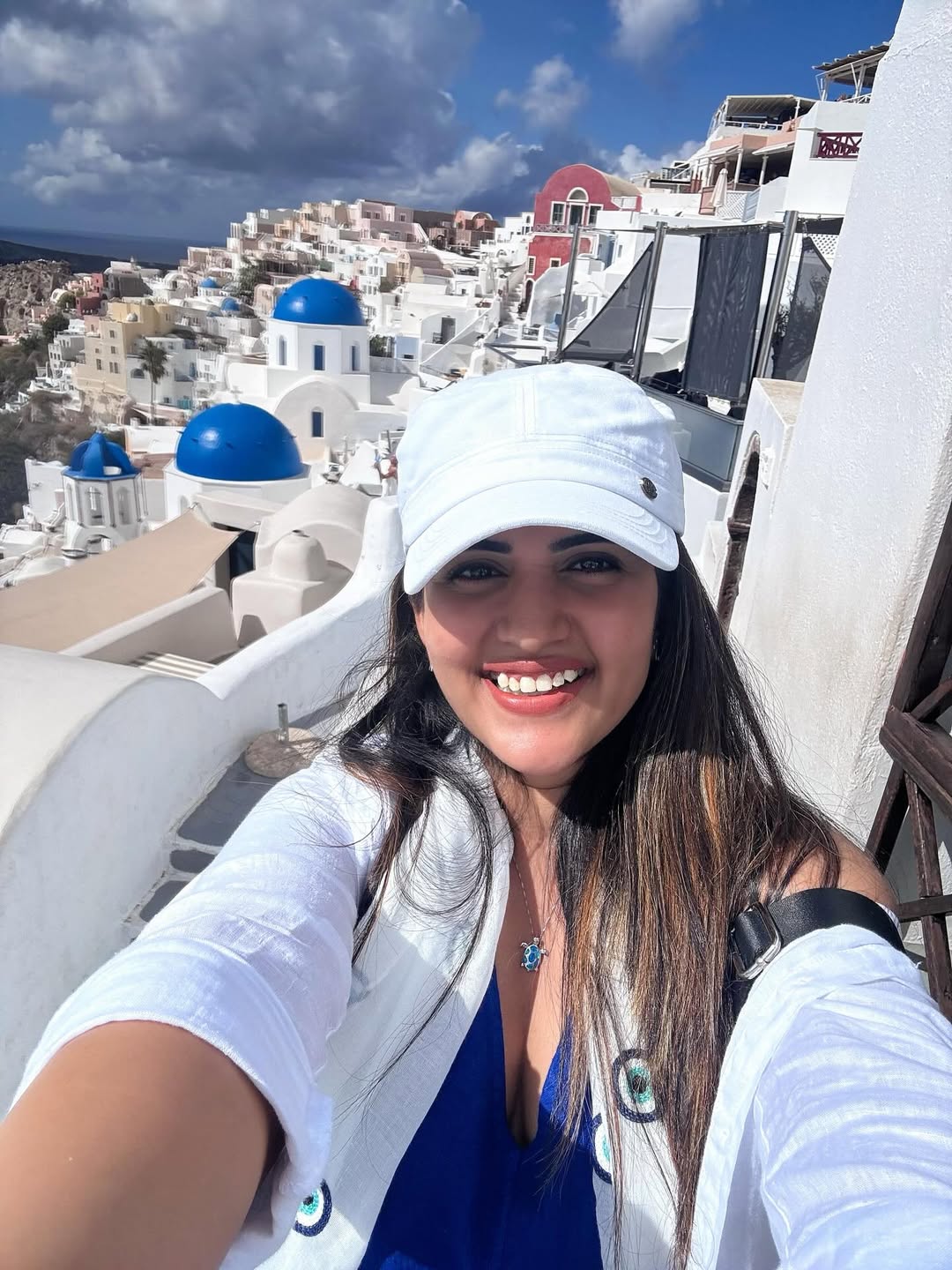 sravanthi chokarapu enjoying vacation in Greece