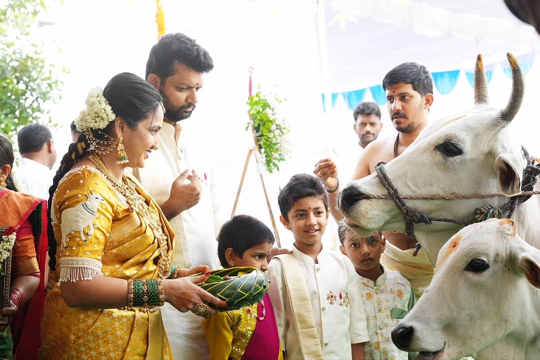 Anchor Lasya-Manjunath new house housewarming photos goes viral on social media