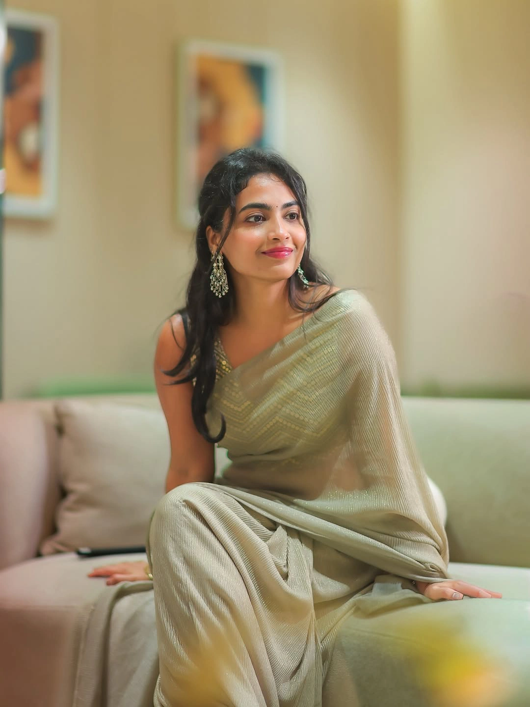Alekhya Harika Shines in Saree on Dussehra Festival