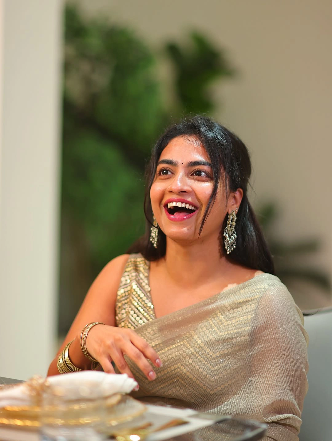 Alekhya Harika Shines in Saree on Dussehra Festival