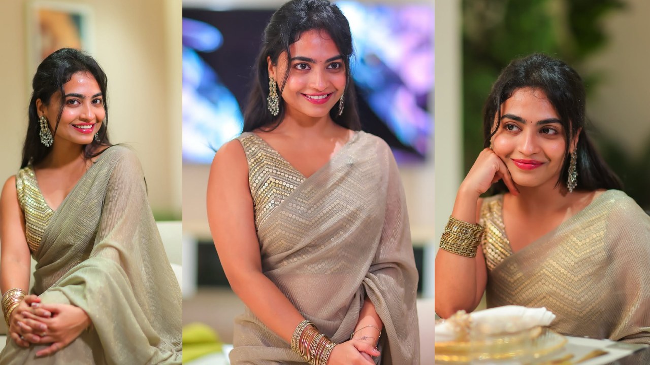 Alekhya Harika : దసరా స్పెషల్.. చీరలో మెరిసిపోతూ క్యూట్ గా కవ్విస్తున్న అలేఖ్య హారిక.. ఫొటోలు..