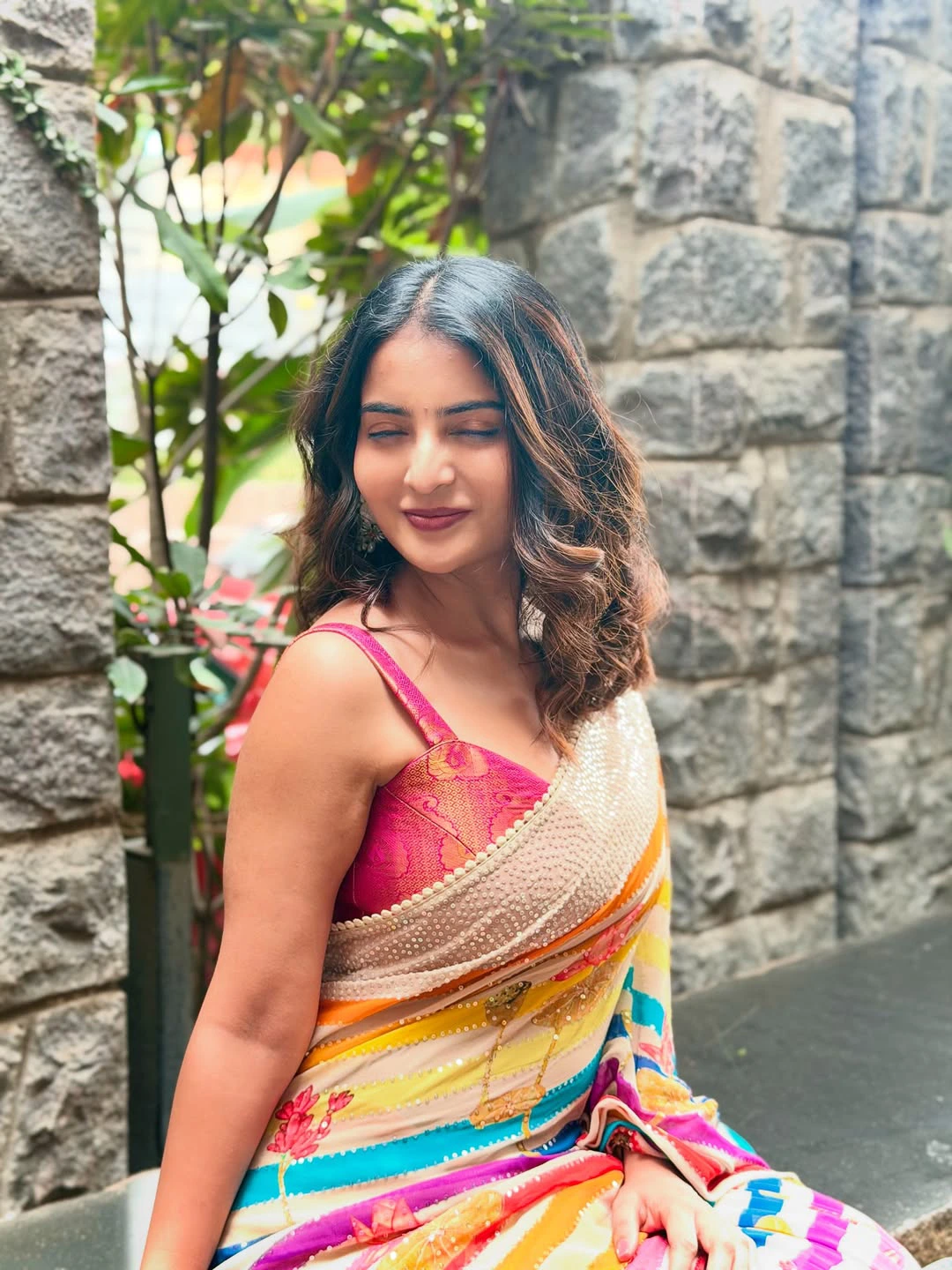Ananya Nagalla Shines in Colorful Saree