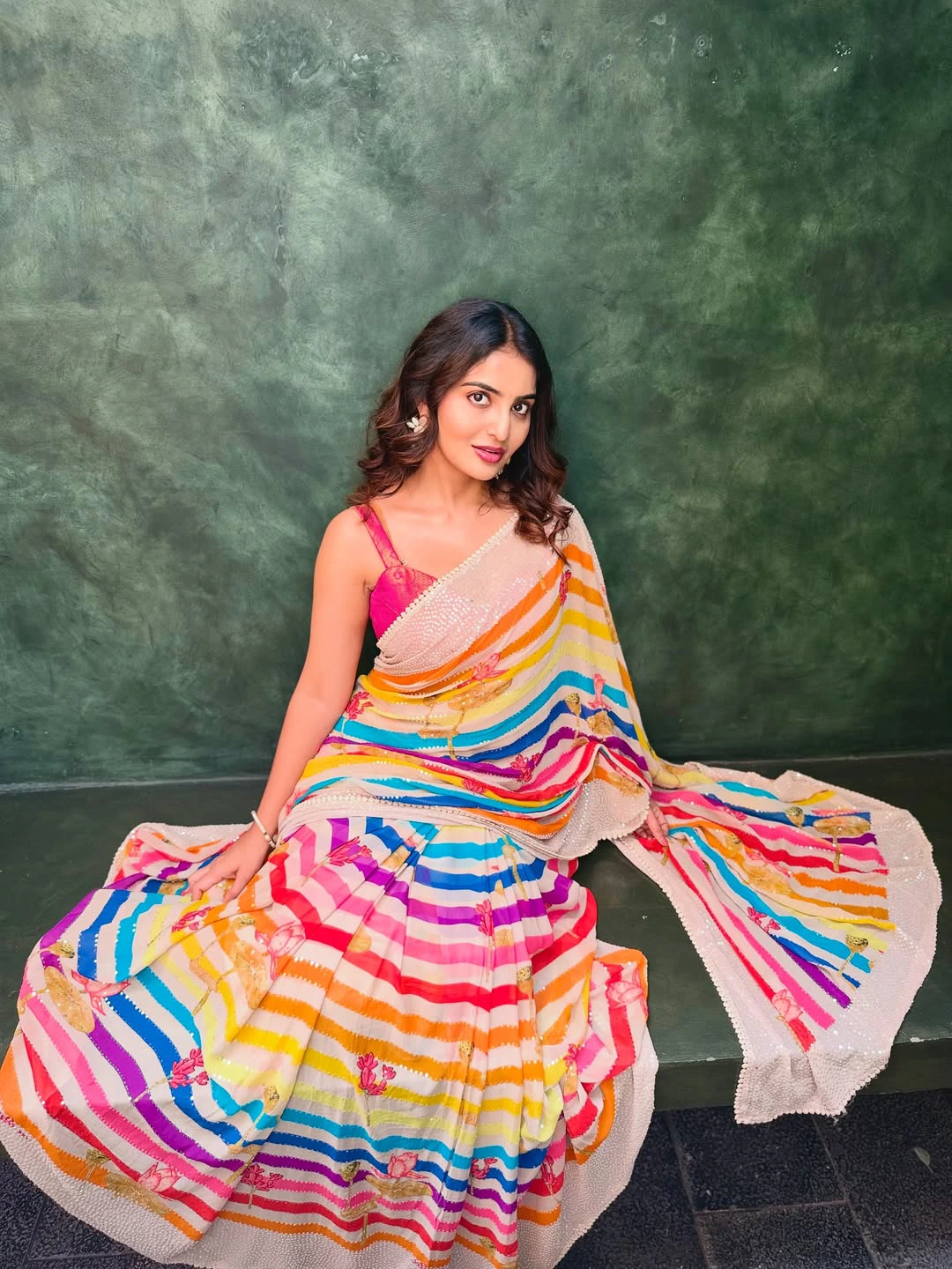 Ananya Nagalla Shines in Colorful Saree