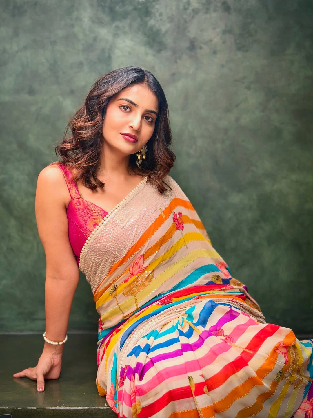 Ananya Nagalla Shines in Colorful Saree