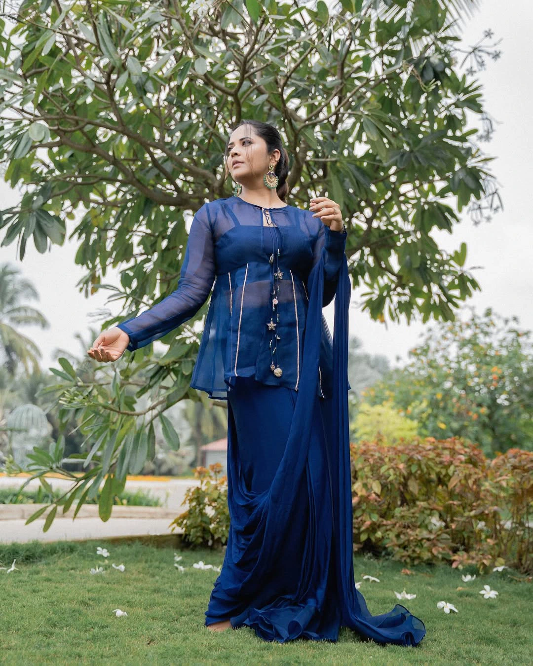 Anasuya Bharadwaj Stunning Looks in Blue Dress