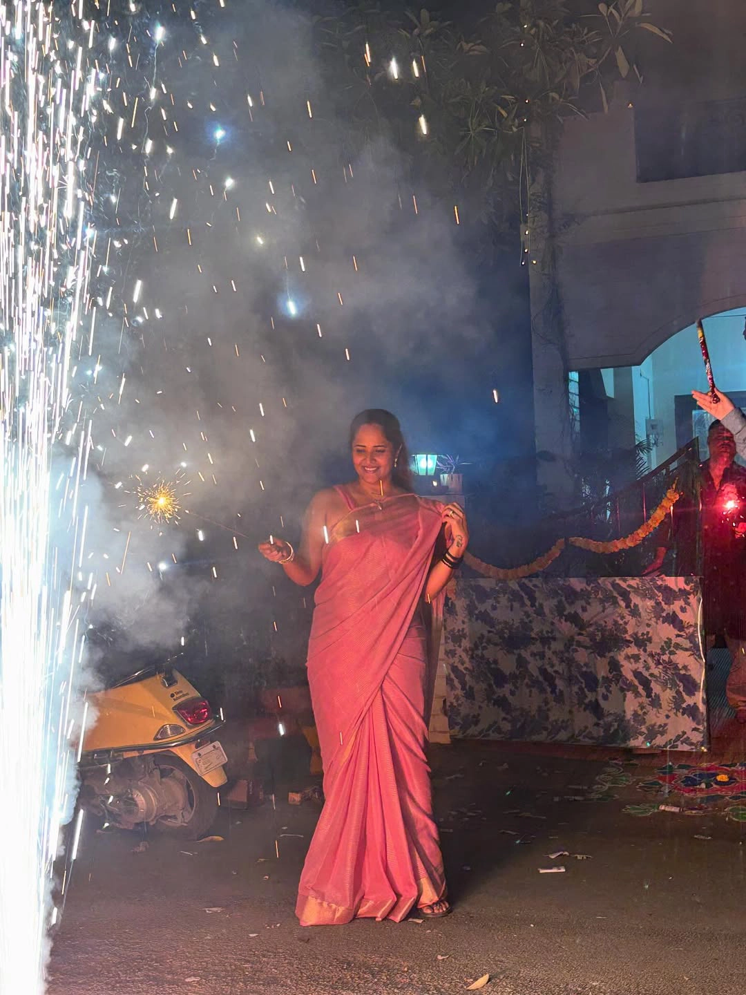 Anasuya Bharadwaj Diwali Celebrations with Family