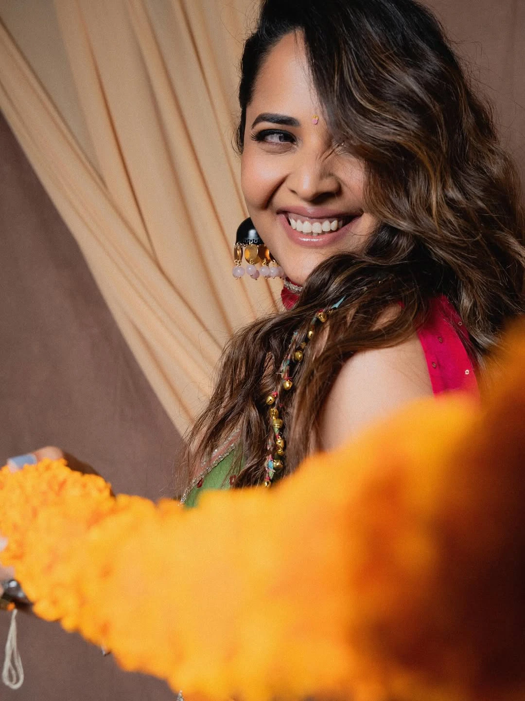 Anasuya Bharadwaj Cute Looks in Simple Lehenga Dress