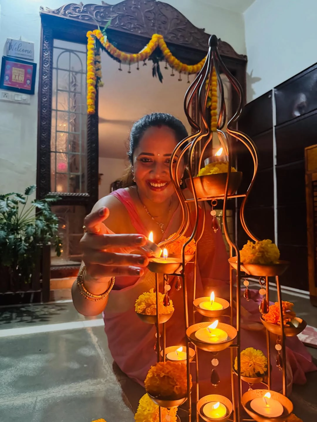 Anasuya Bharadwaj Diwali Celebrations with Family