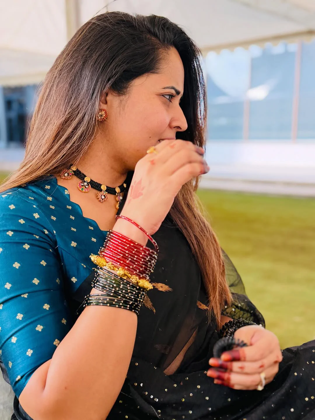 Anasuya Bharadwaj Attends Relatives Wedding Celebrations