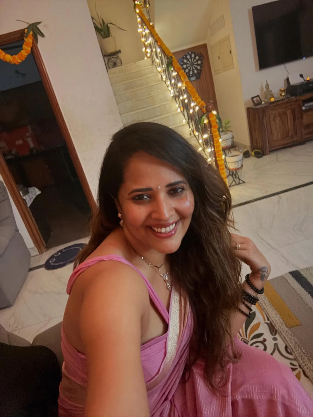 Anasuya Bharadwaj Diwali Celebrations with Family