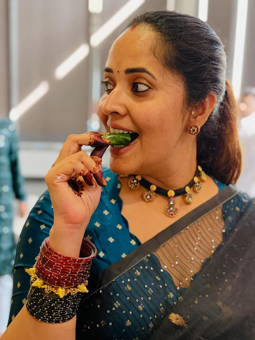 Anasuya Bharadwaj Attends Relatives Wedding Celebrations