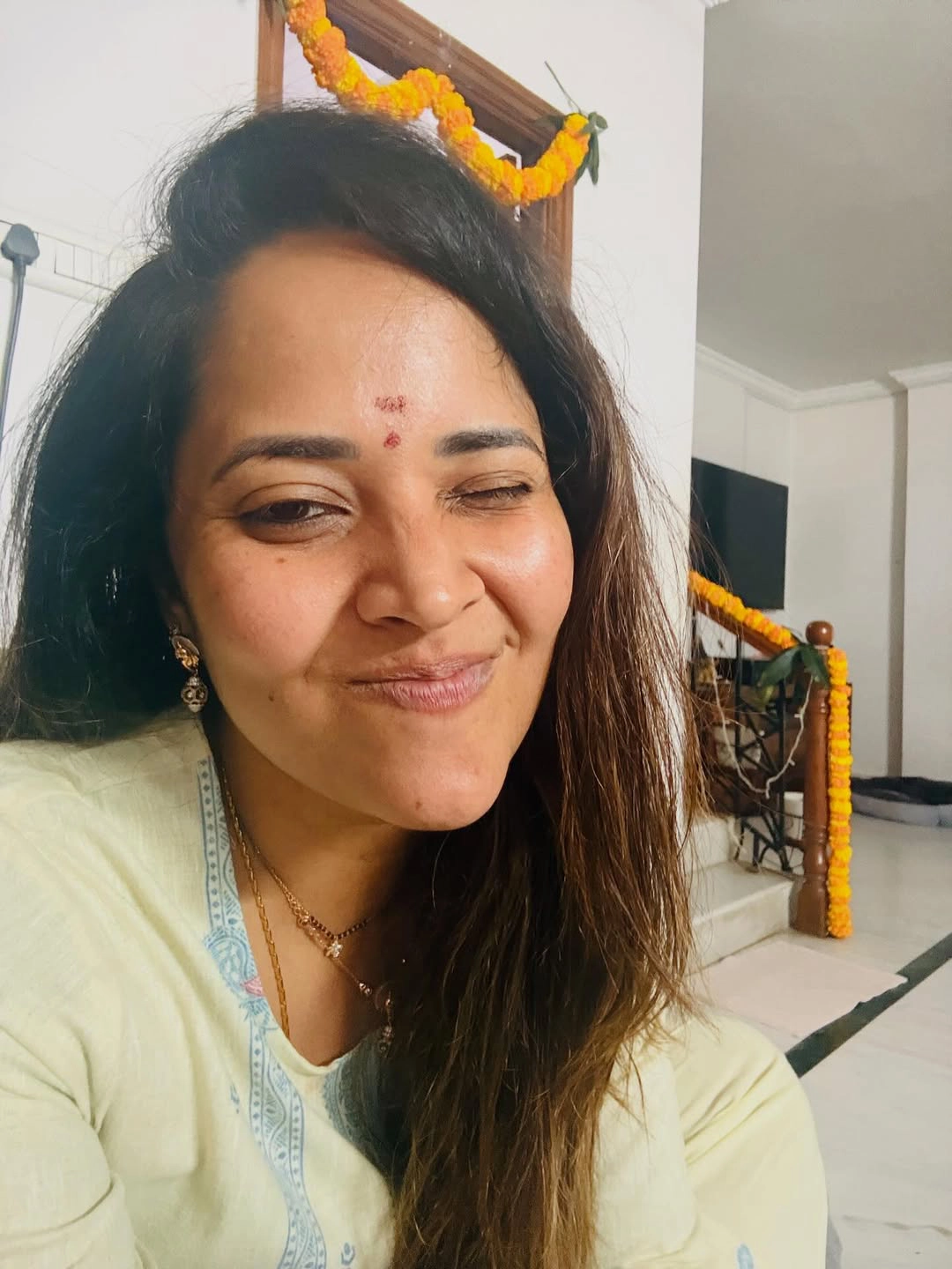 Anasuya Bharadwaj Diwali Celebrations with Family