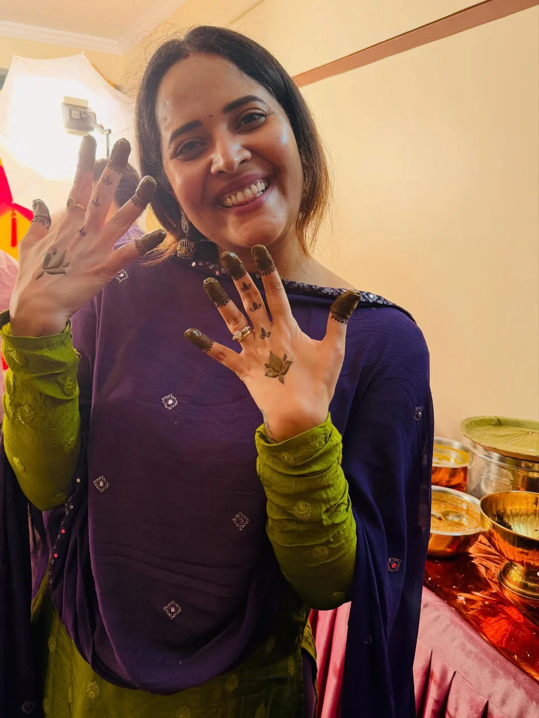 Anasuya Bharadwaj Attends Relatives Wedding Celebrations