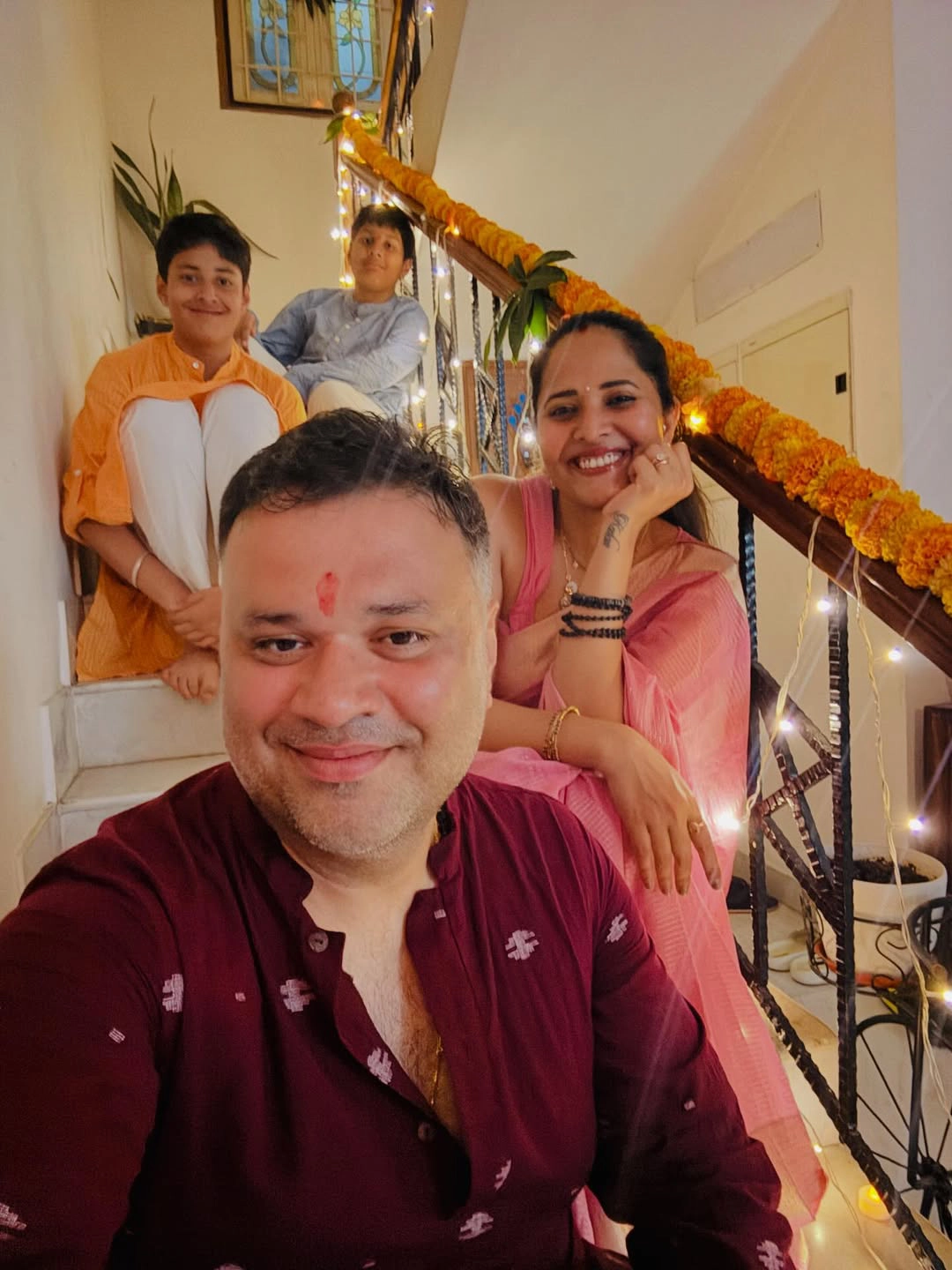 Anasuya Bharadwaj Diwali Celebrations with Family