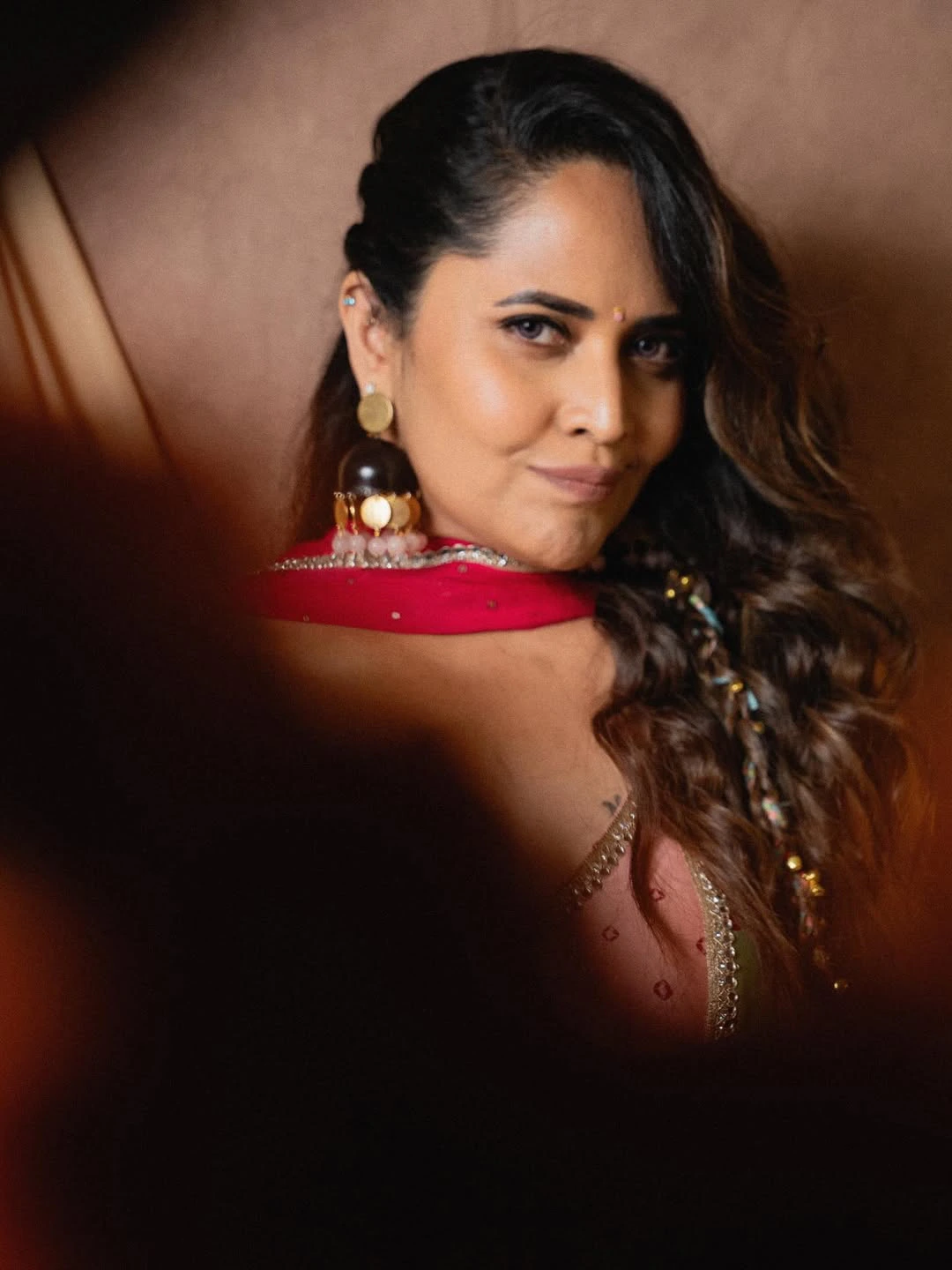 Anasuya Bharadwaj Cute Looks in Simple Lehenga Dress