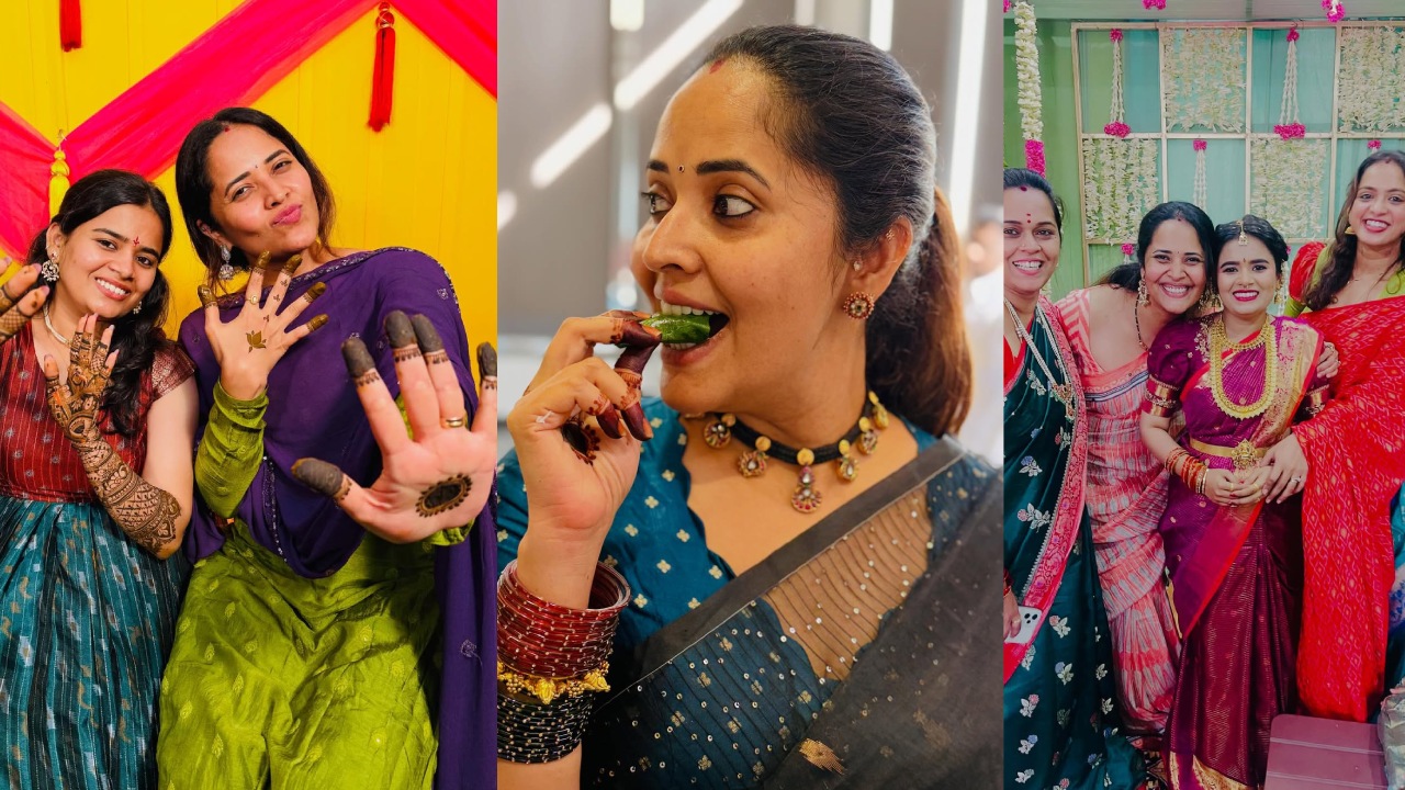 Anasuya Bharadwaj : చుట్టాల పెళ్లి వేడుకల్లో సందడి చేసిన అనసూయ.. క్యూట్ ఫొటోలు..