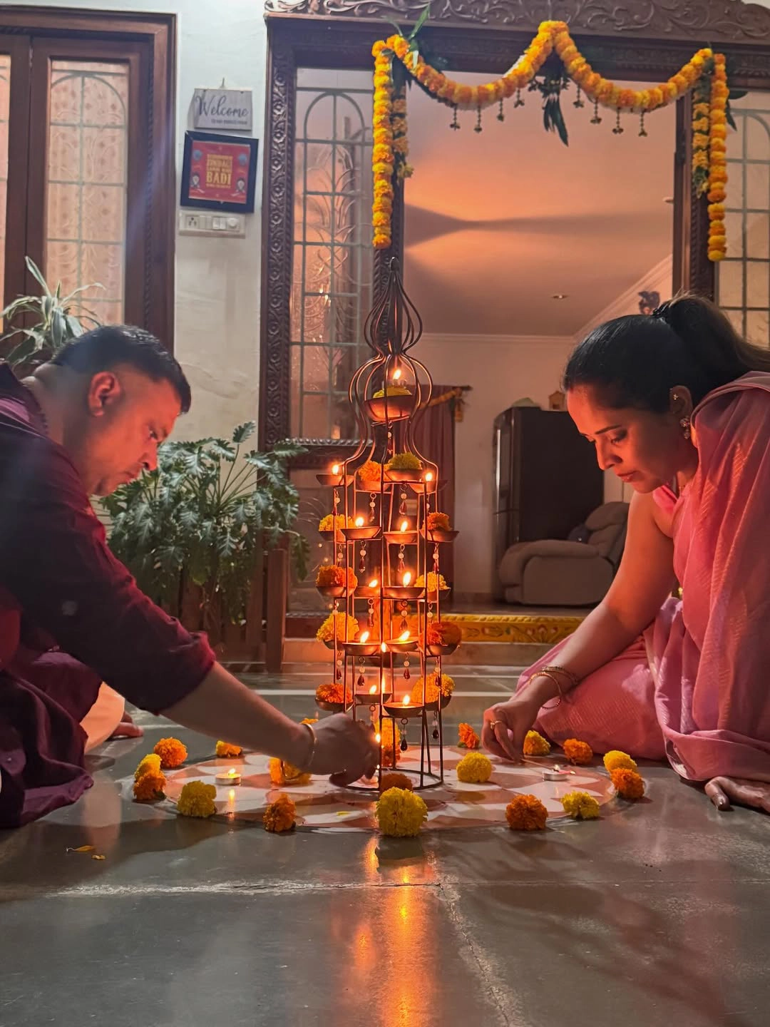 Anasuya Bharadwaj Diwali Celebrations with Family