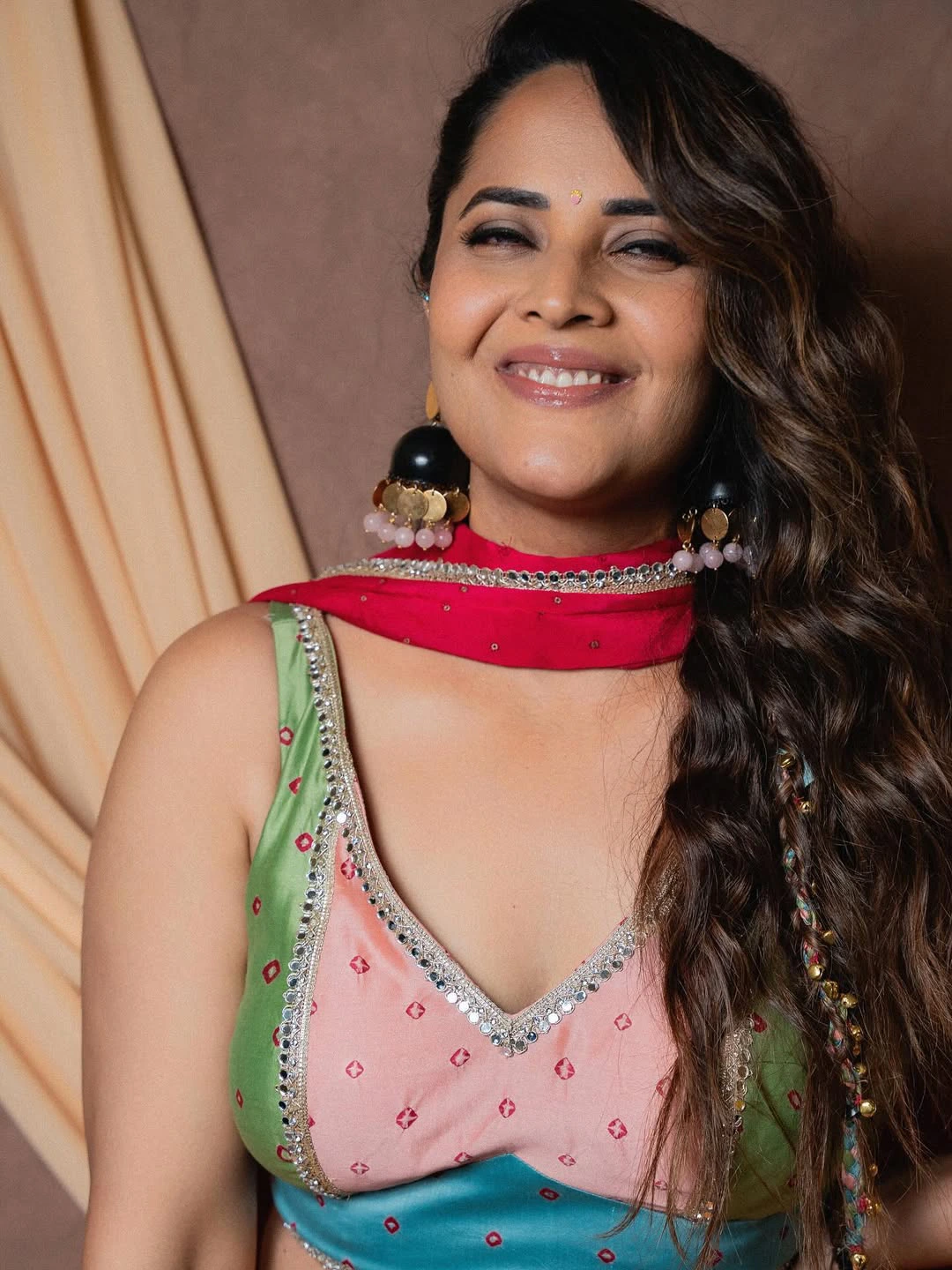 Anasuya Bharadwaj Cute Looks in Simple Lehenga Dress