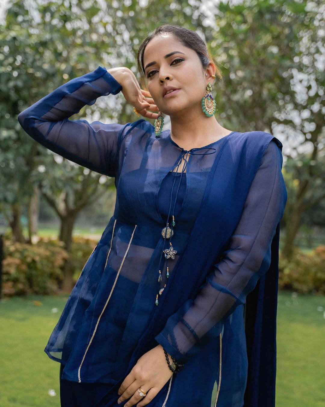Anasuya Bharadwaj Stunning Looks in Blue Dress