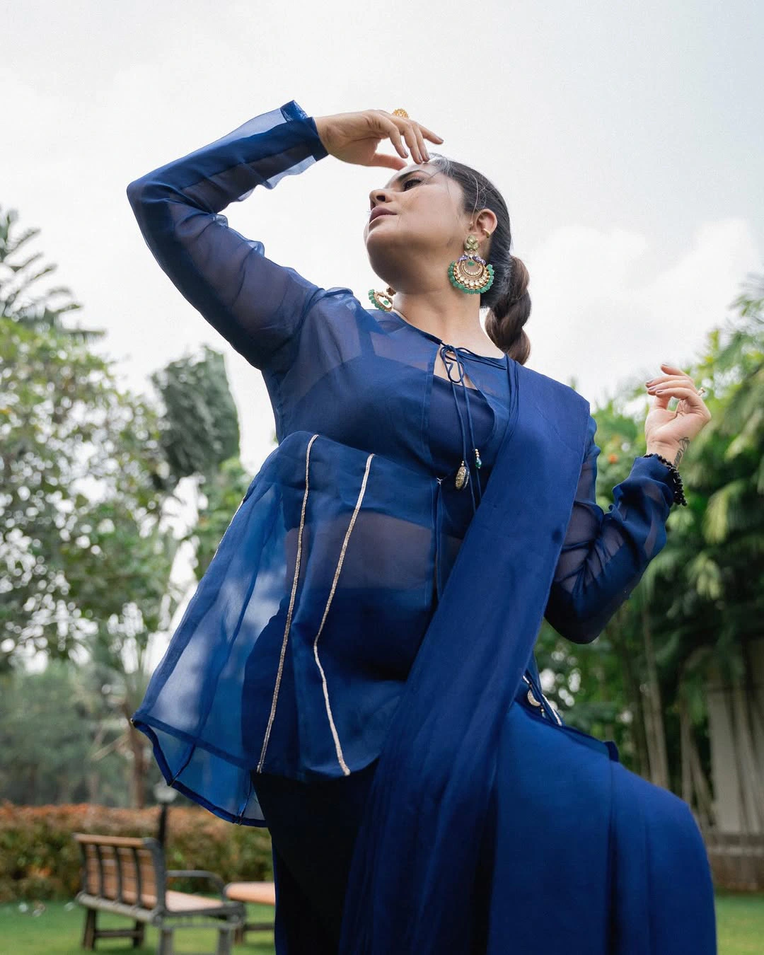 Anasuya Bharadwaj Stunning Looks in Blue Dress