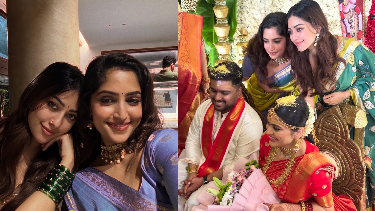 Anu Emmanuel Reba Monica John : ఇద్దరు హీరోయిన్స్ ఒకే ఫ్రేమ్ లో.. ఫ్రెండ్ పెళ్ళిలో సందడి.. క్యూట్ ఫొటోలు..