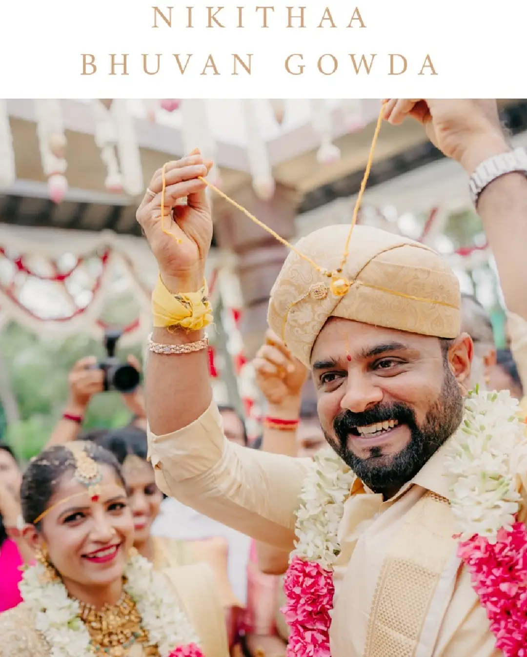 Cameraman Bhuvan Gowda wedding photos are going viral on social media.