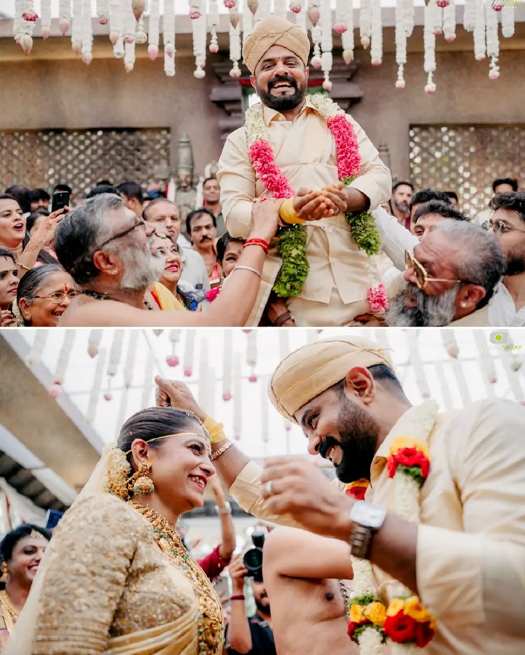 Cameraman Bhuvan Gowda wedding photos are going viral on social media.