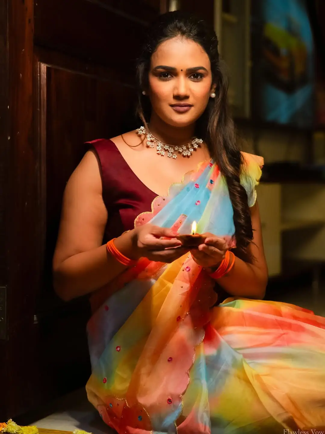 Diwali celebrations at anchor Ariana Glory's house