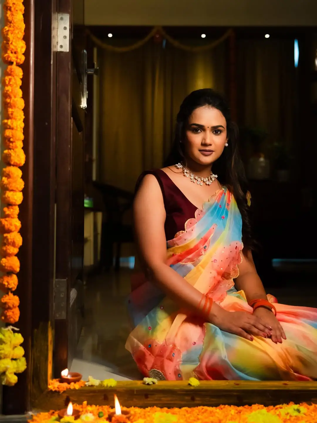 Diwali celebrations at anchor Ariana Glory's house