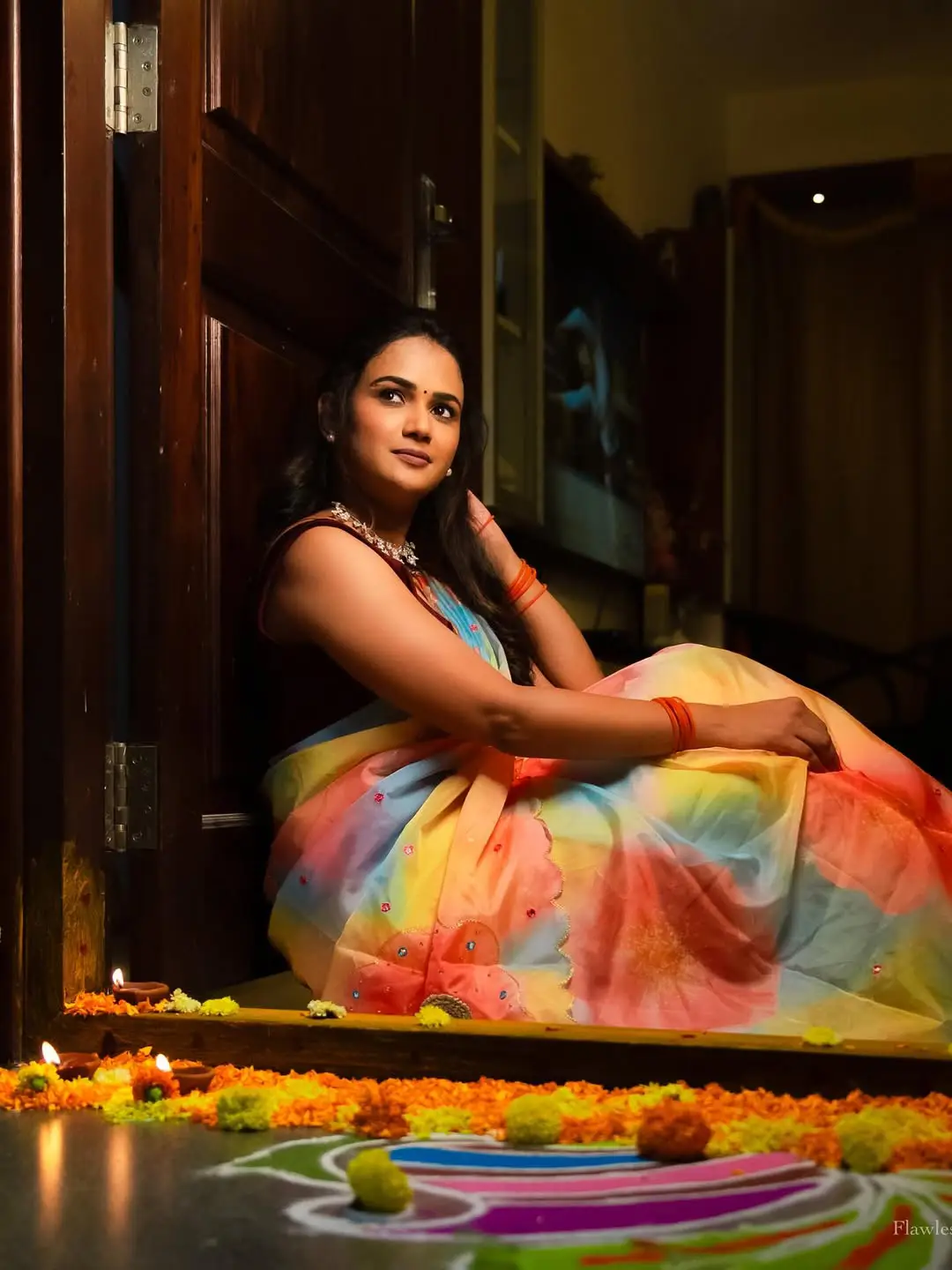 Diwali celebrations at anchor Ariana Glory's house