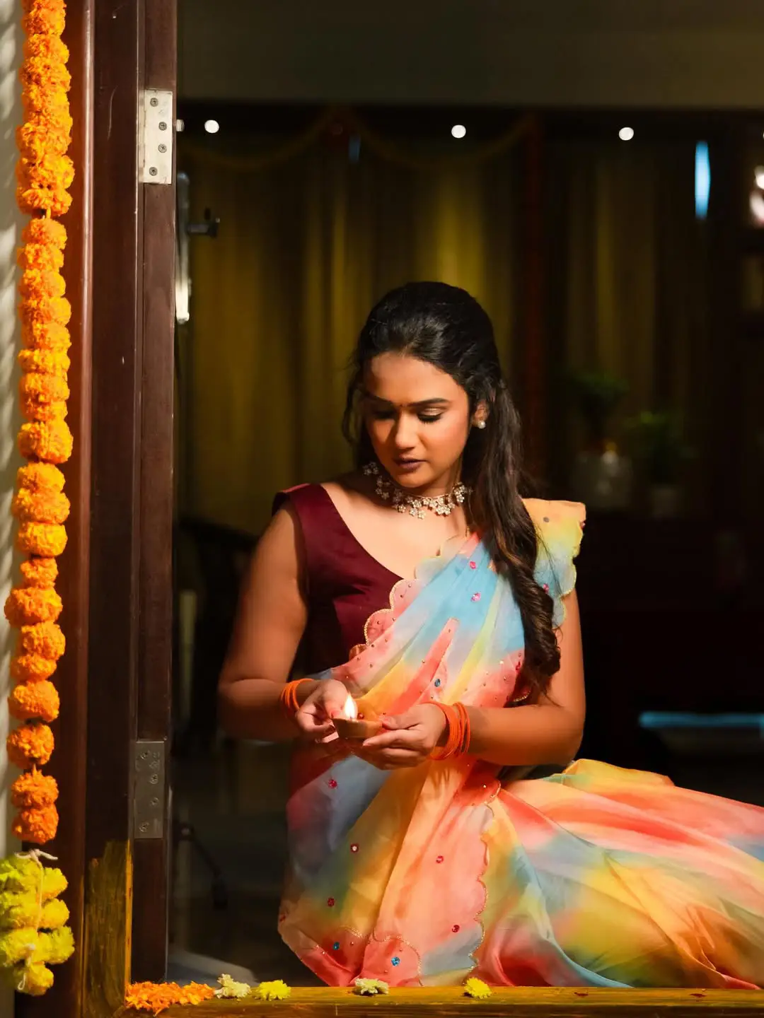 Diwali celebrations at anchor Ariana Glory's house