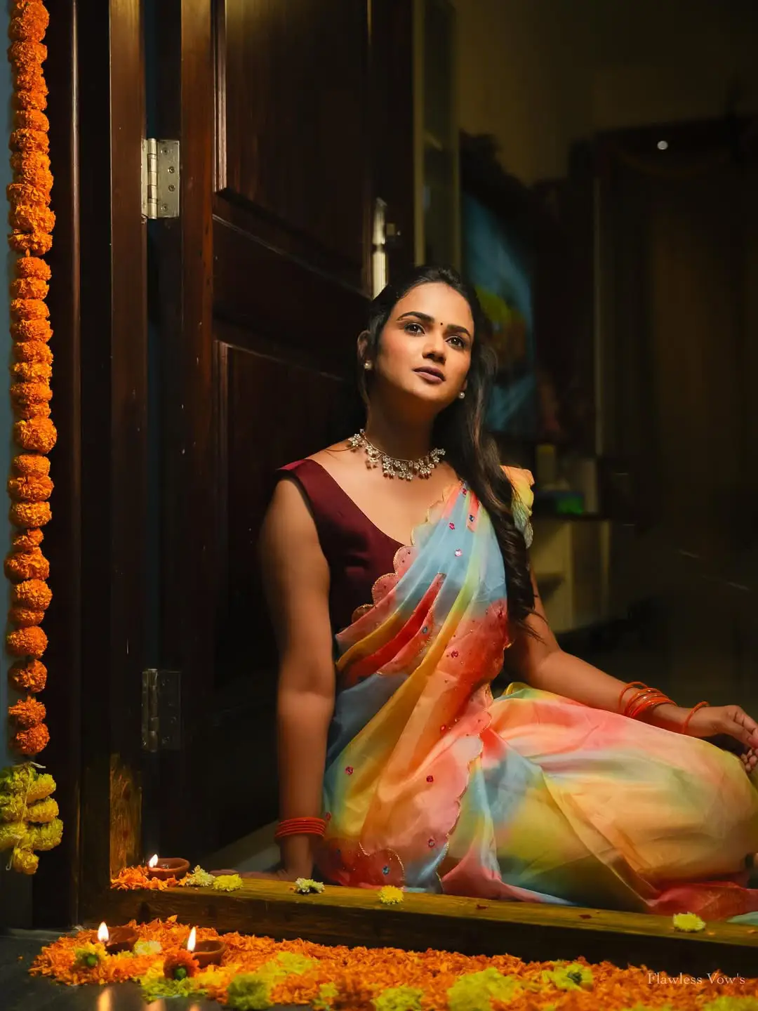Diwali celebrations at anchor Ariana Glory's house