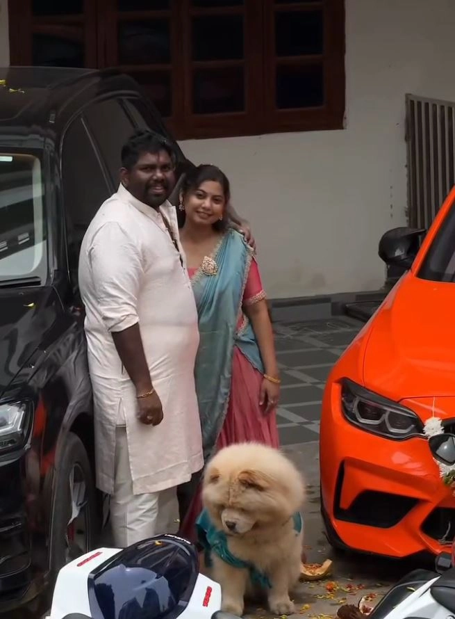 Comedian Viva Harsha Dasara Special Pooja To Vehicles with Wife