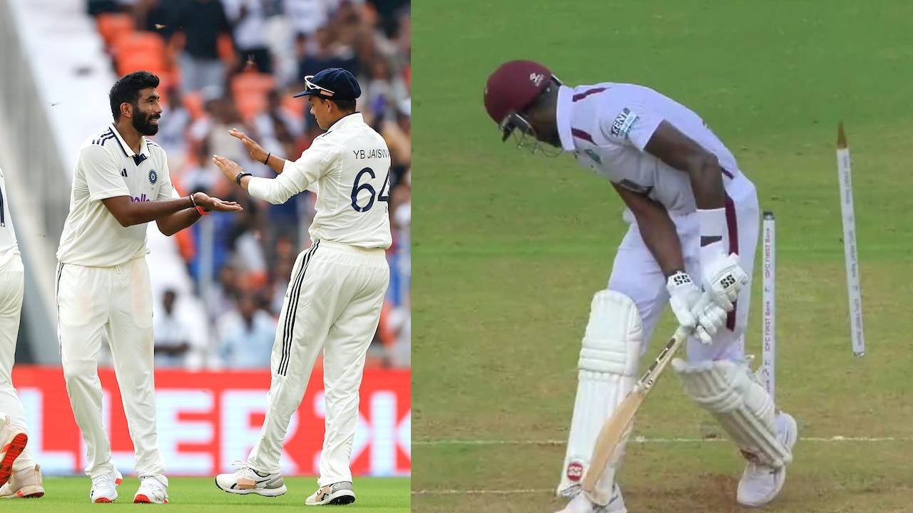 IND vs WI Test : ఇలాంటి బంతులేస్తే ఆడేదెలా భయ్యా.. బూమ్రా దెబ్బకు ఎగిరిపడిన వికెట్లు.. పాపం.. వెస్టిండీస్ బ్యాటర్ ఫేస్ చూడాలి.. వీడియో వైరల్ IND vs WI Test : ఇలాంటి బంతులేస్తే ఆడేదెలా భయ్యా.. బూమ్రా దెబ్బకు ఎగిరిపడిన వికెట్లు.. పాపం.. వెస్టిండీస్ బ్యాటర్ ఫేస్ చూడాలి.. వీడియో వైరల్