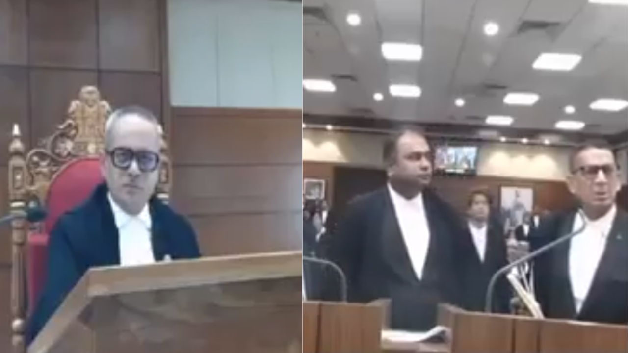 Video: హైకోర్టులో అసాధారణ ఘటన.. “హద్దులు దాటకండి” అంటూ జడ్జిని పట్టుకుని ఓ లాయర్.. అసలేం జరిగింది? Video: హైకోర్టులో అసాధారణ ఘటన.. “హద్దులు దాటకండి” అంటూ జడ్జిని పట్టుకుని ఓ లాయర్.. అసలేం జరిగింది?